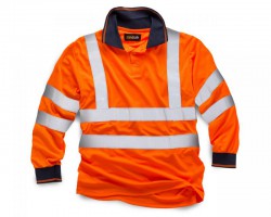 Stand Safe HV005 Hi-Vis Long Sleeve Polo - Orange